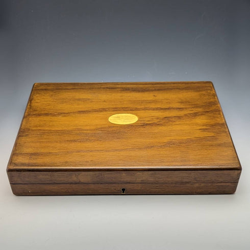 1930年左右英國復古白蝴蝶貝柄魚餐具12對套裝盒裝